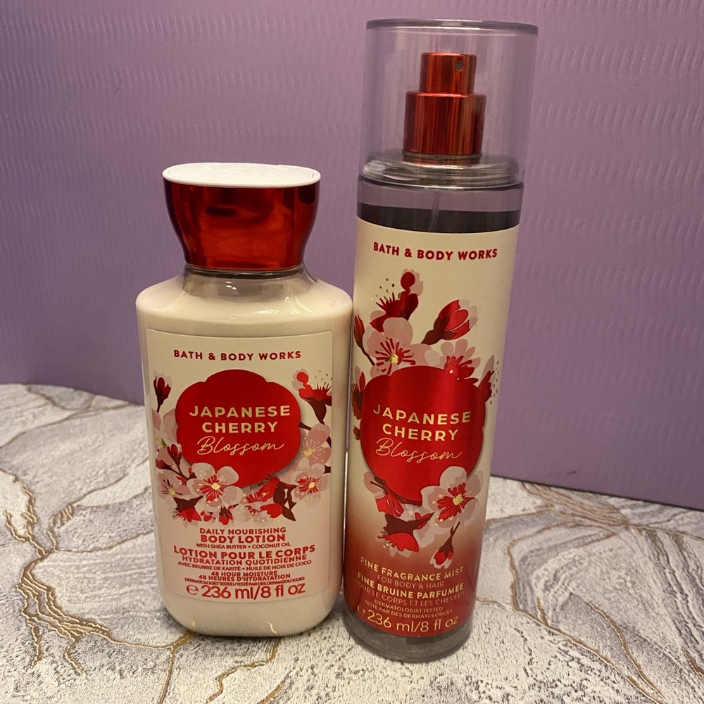Bath and Body Cherry Blossoms Lotion and Spray set